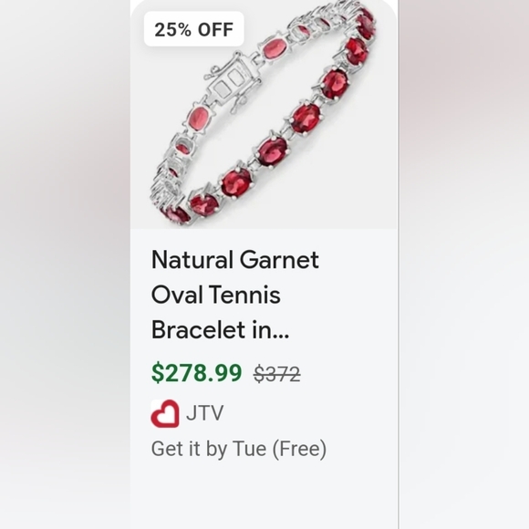 Genuine Red Garnet 18K Rose Gold over Sterling Silver Bracelet! ✨️ - Picture 8 of 8